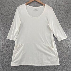Haut J Jill En Maille Ponte Pied-de-poule Bleu Gris - Manches 3/4, Poche, Taille M, Occasion Parfait état